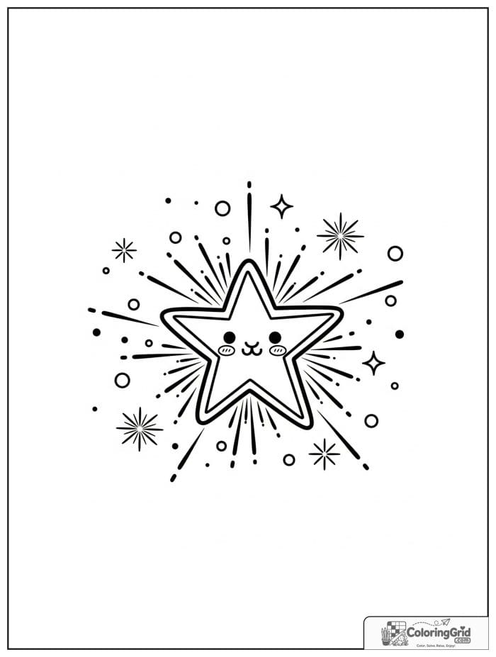 Star-shaped fireworks burst with sparkles.