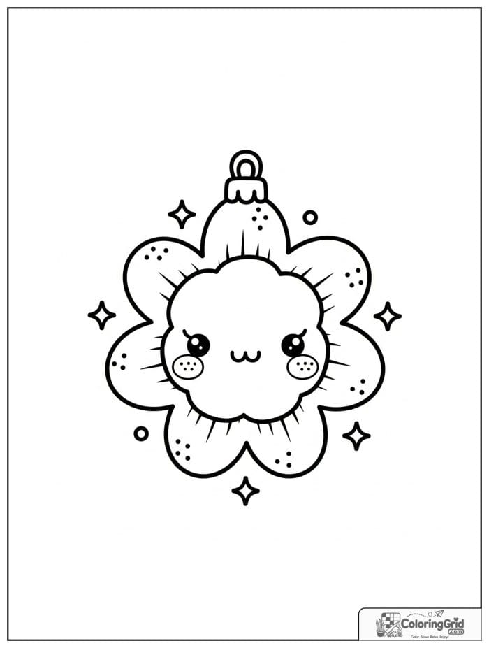 Flower Christmas ornament with rounded petals.