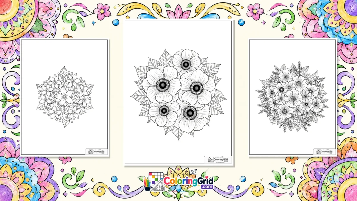 Flower Mandala Coloring Pages featured illustration for Flower Mandala Coloring Pages: Printable Flower Mandala Activity Pages