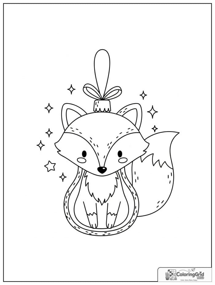 Fox Christmas ornament with fluffy tail.