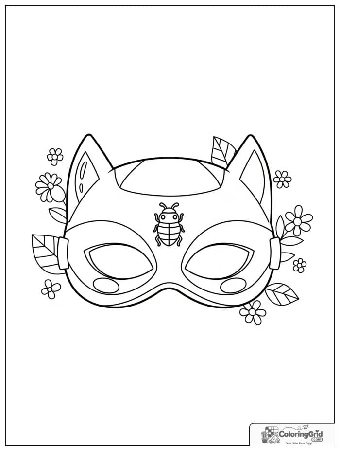 Cute garden-themed superhero mask with flower and leaf details.