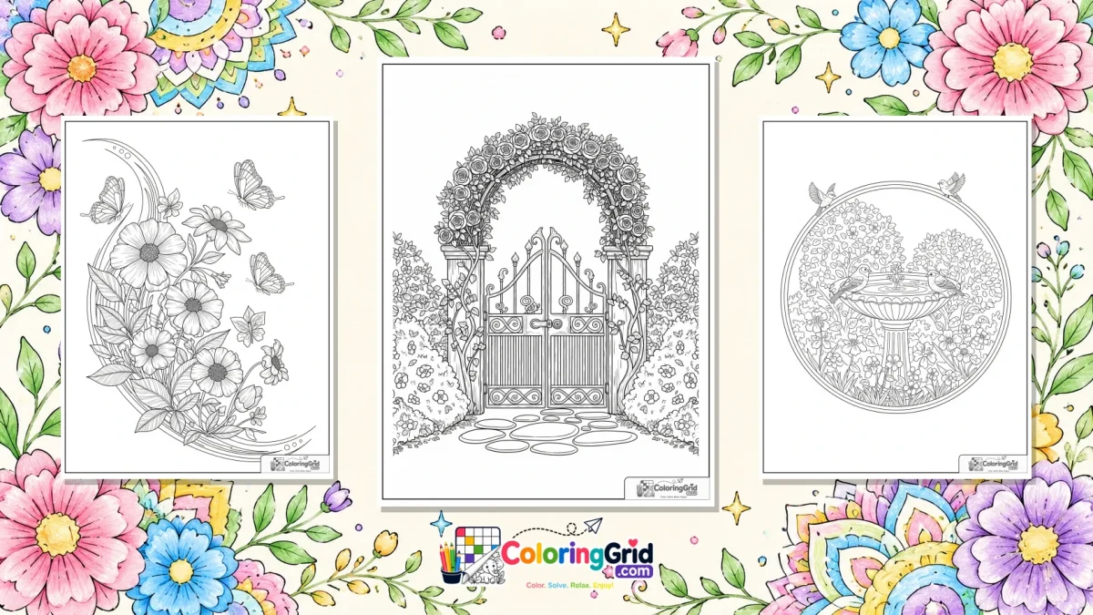Garden Coloring Pages featured illustration for Garden Coloring Pages: Printable Garden Activity Pages