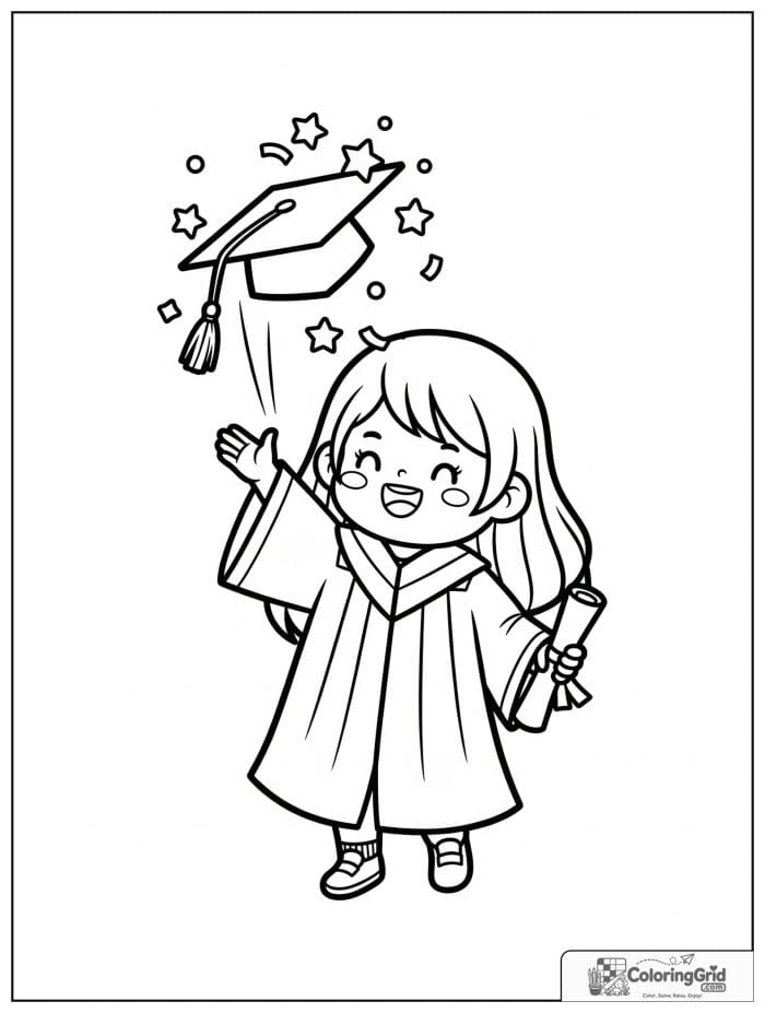 Joyful graduate tossing a cap into the air.