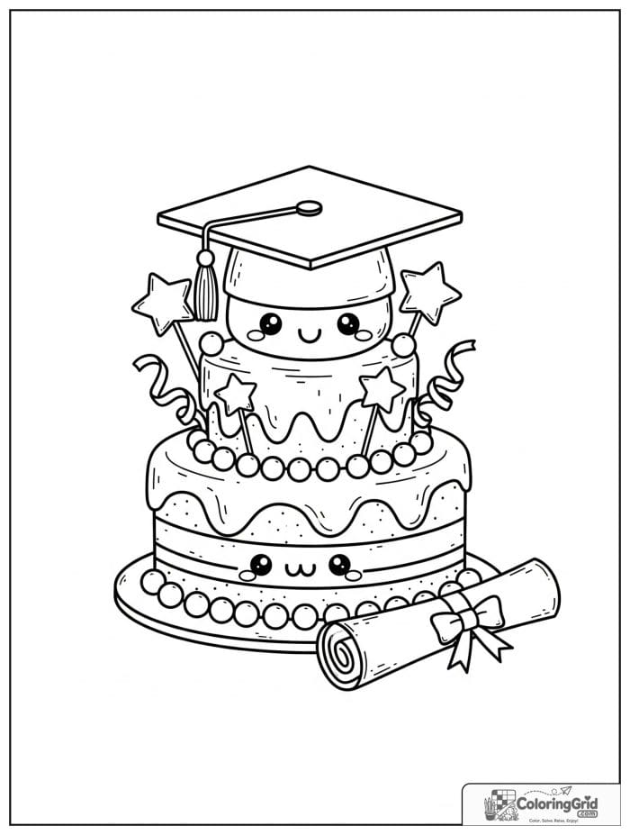 Graduation cake with a cap topper.