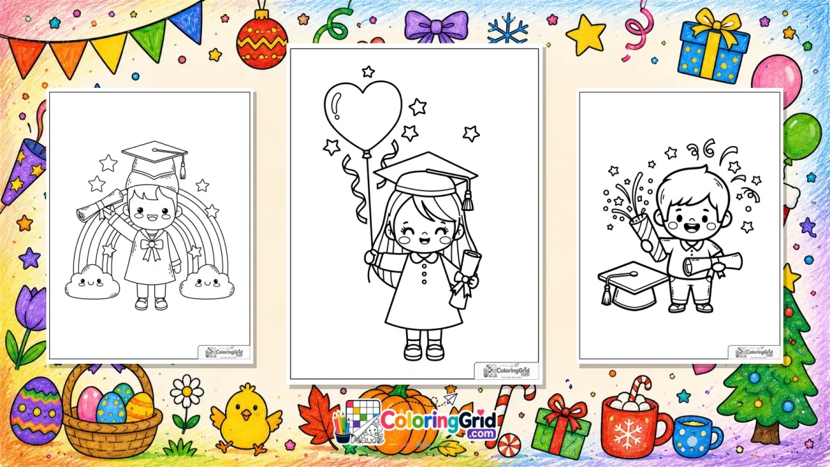 Graduation Coloring Pages featured illustration for Graduation Coloring Pages: Easy PDF and JPG Printables