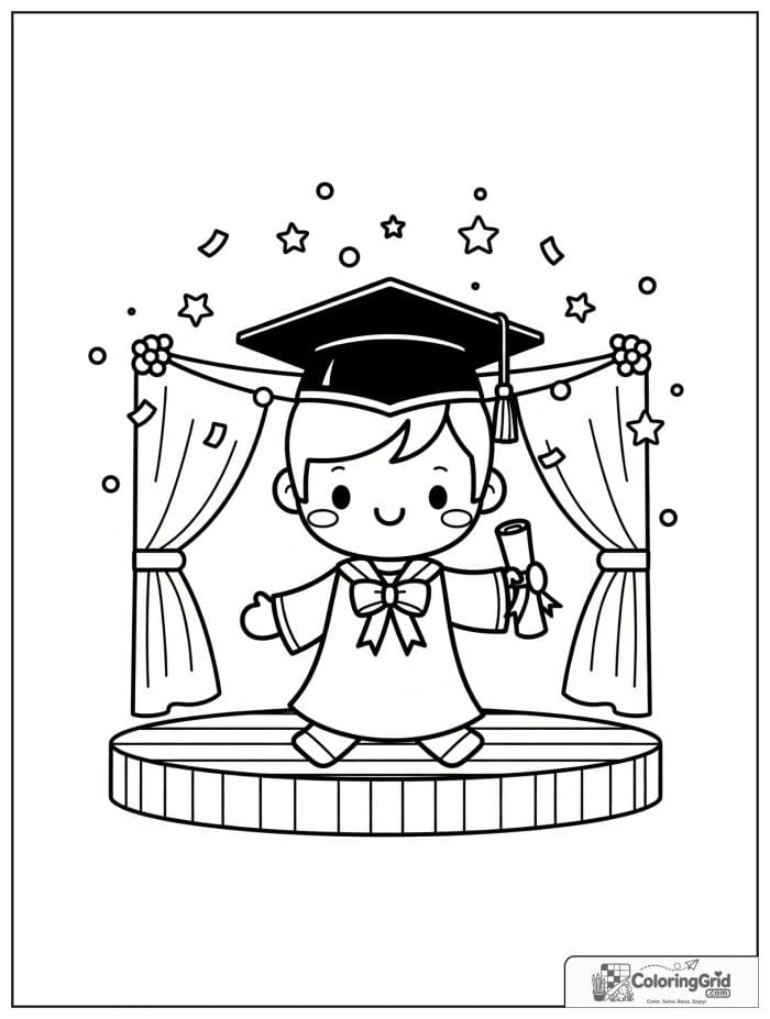 Graduate walking across a graduation stage.