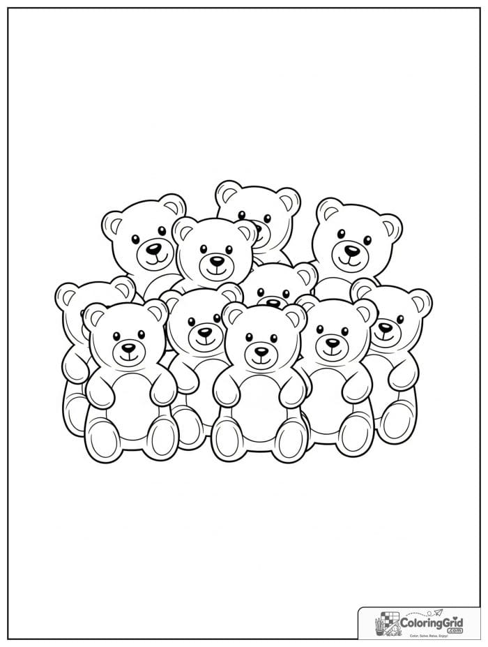 Gummy bear group for Candy Coloring Pages