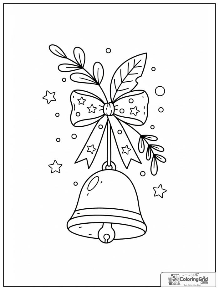 Single hanging bell tied to a ribbon.