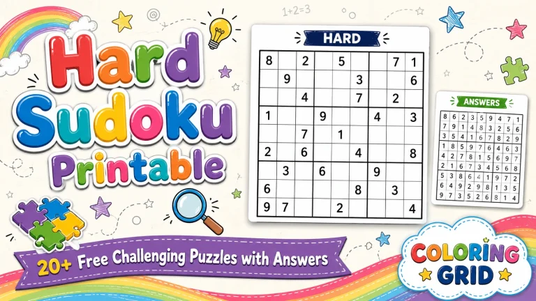 Hard Sudoku with Answers
