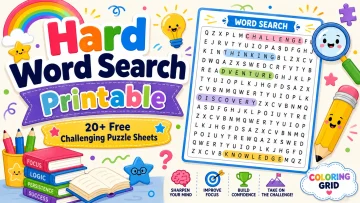 Hard Word Search Printable
