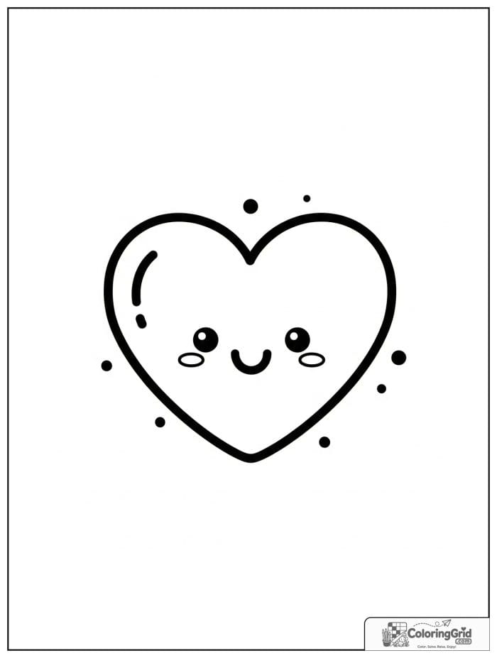 Heart shaped candy for Candy Coloring Pages