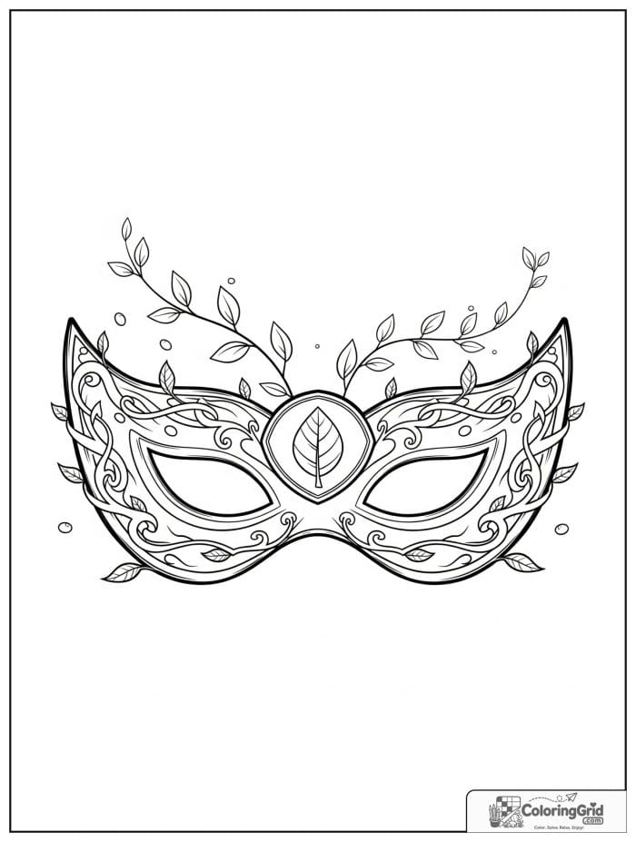 Cute jungle-themed superhero mask with vine and leaf details.