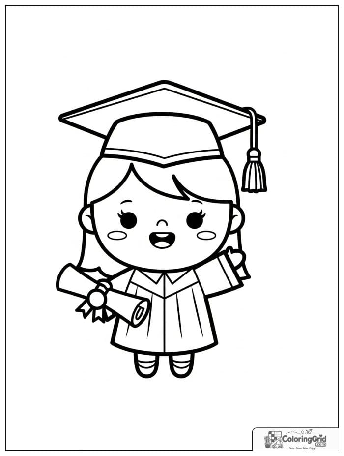 Cute kindergarten graduate smiling with a diploma.