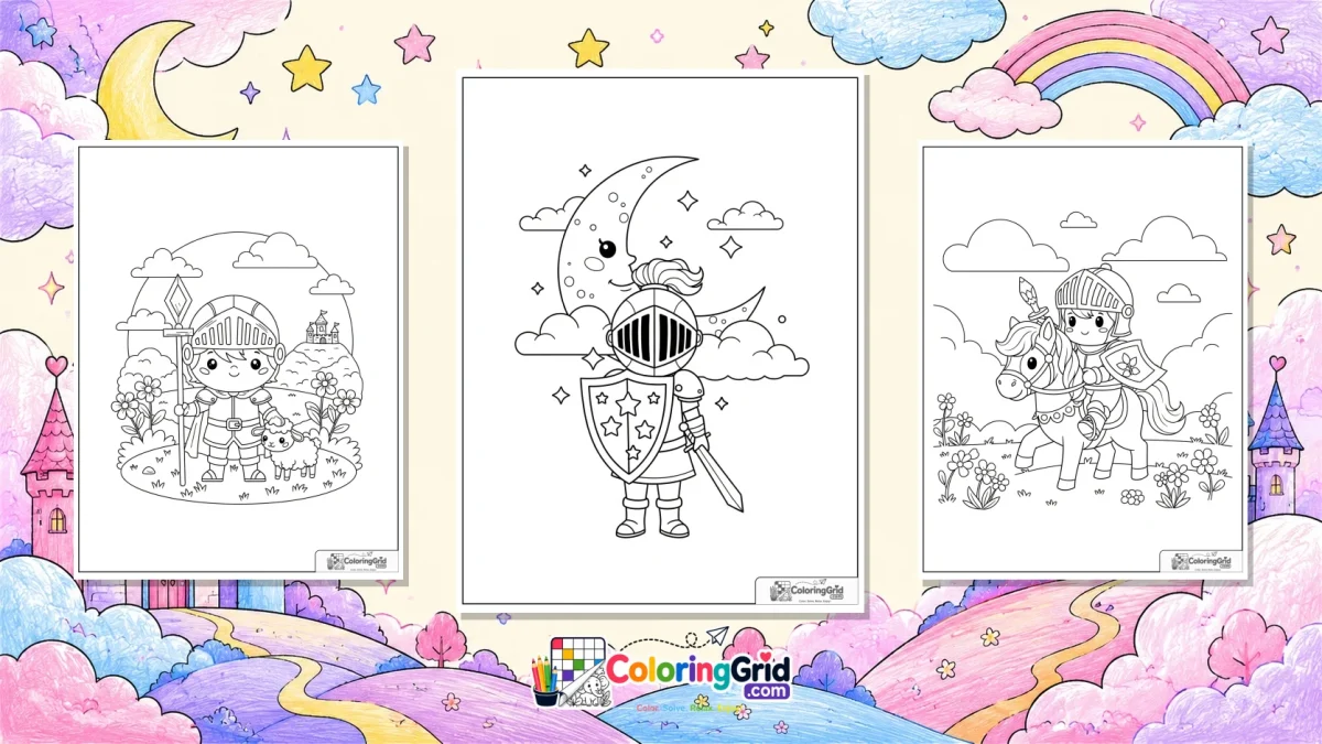 Knight Coloring Pages featured illustration for Knight Coloring Pages: Printable Knight Activity Pages
