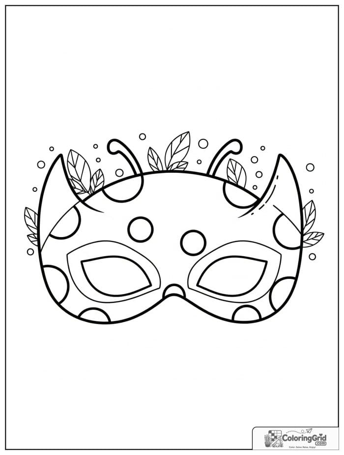 Cute ladybug-inspired superhero mask with small dot details.