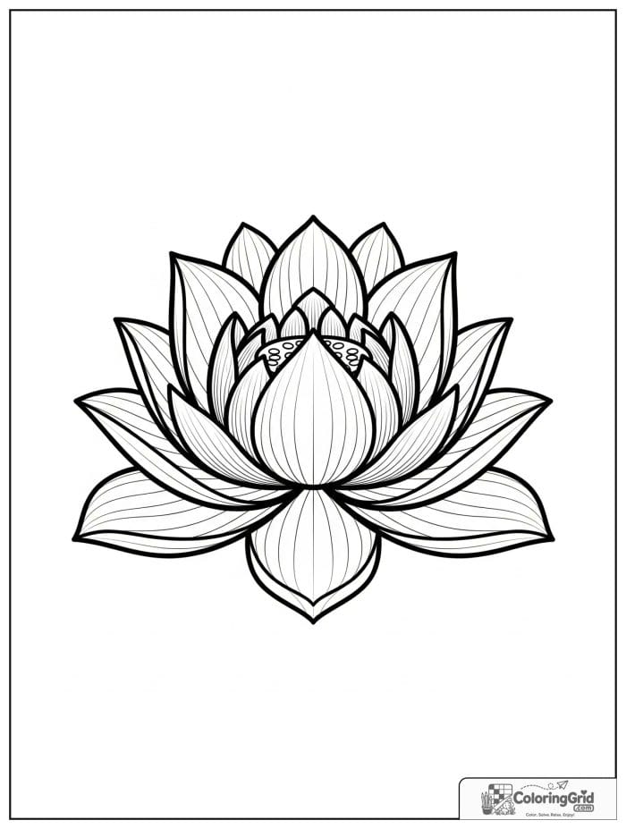Mandala coloring page featuring a lotus bloom design.