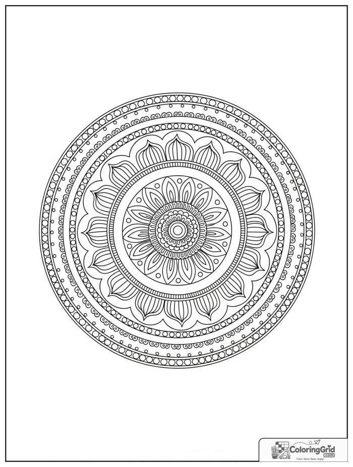 Relaxing breathing circle mandala with expanding concentric rings.