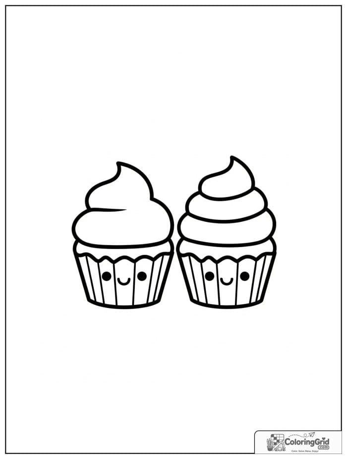 Mini cupcake pair for Cupcake Coloring Pages