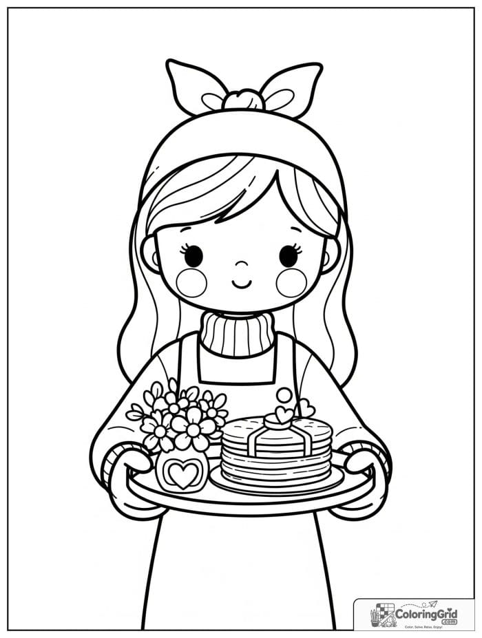 Mom receiving a breakfast tray.