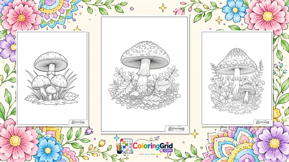 Mushroom Coloring Pages - Mushroom Coloring Pages: Easy PDF and JPG Printables featured image