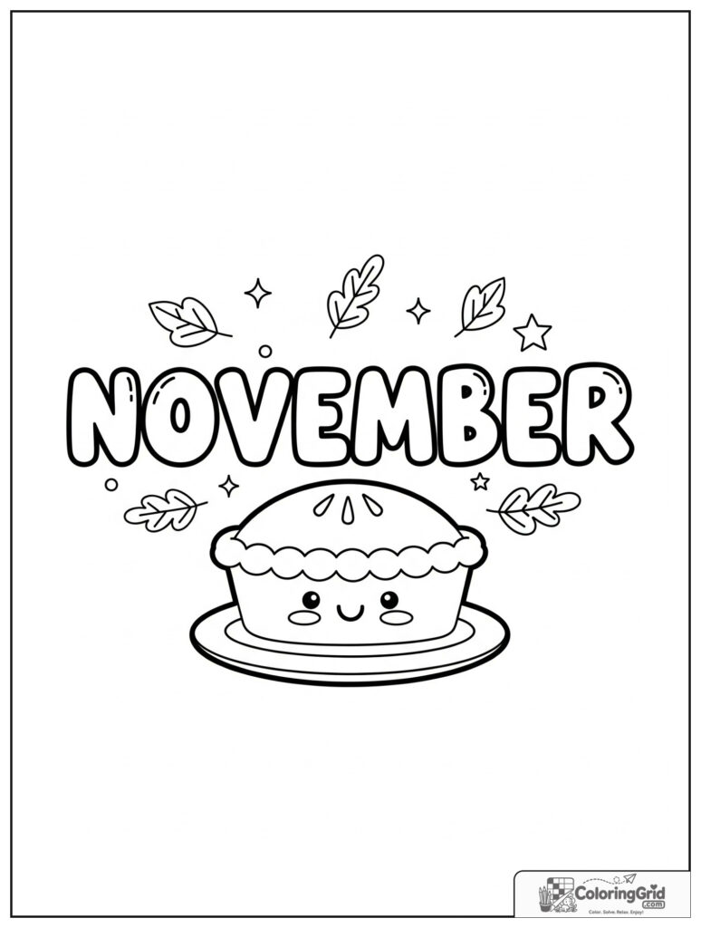 Cute November pie with small leaf decorations.