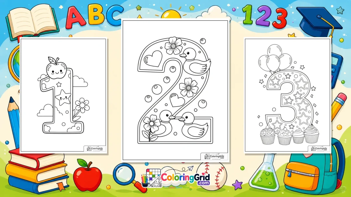 Number Coloring Pages featured illustration for Number Coloring Pages: Printable Number Activity Pages