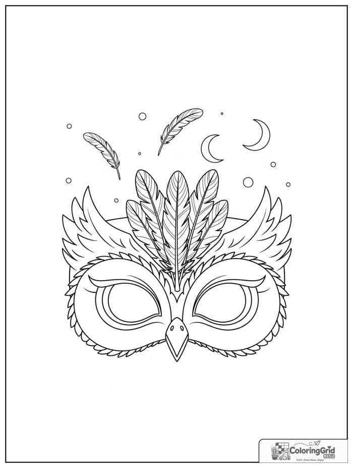 Cute owl-inspired superhero mask with feather details.