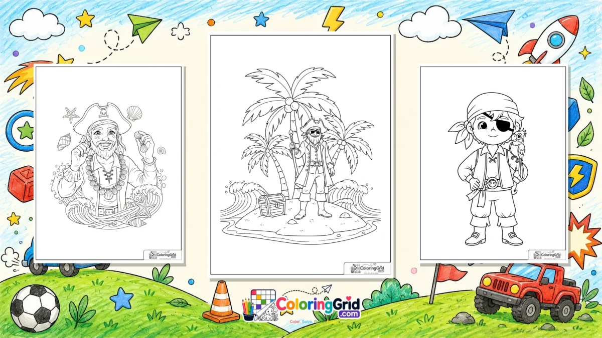 Pirate Coloring Pages featured illustration for Pirate Coloring Pages for Kids