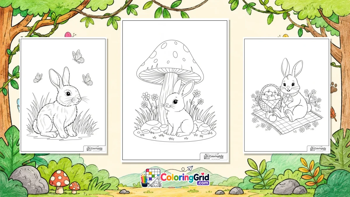 Rabbit Coloring Pages featured illustration for Rabbit Coloring Pages: Free Printable Designs to Color