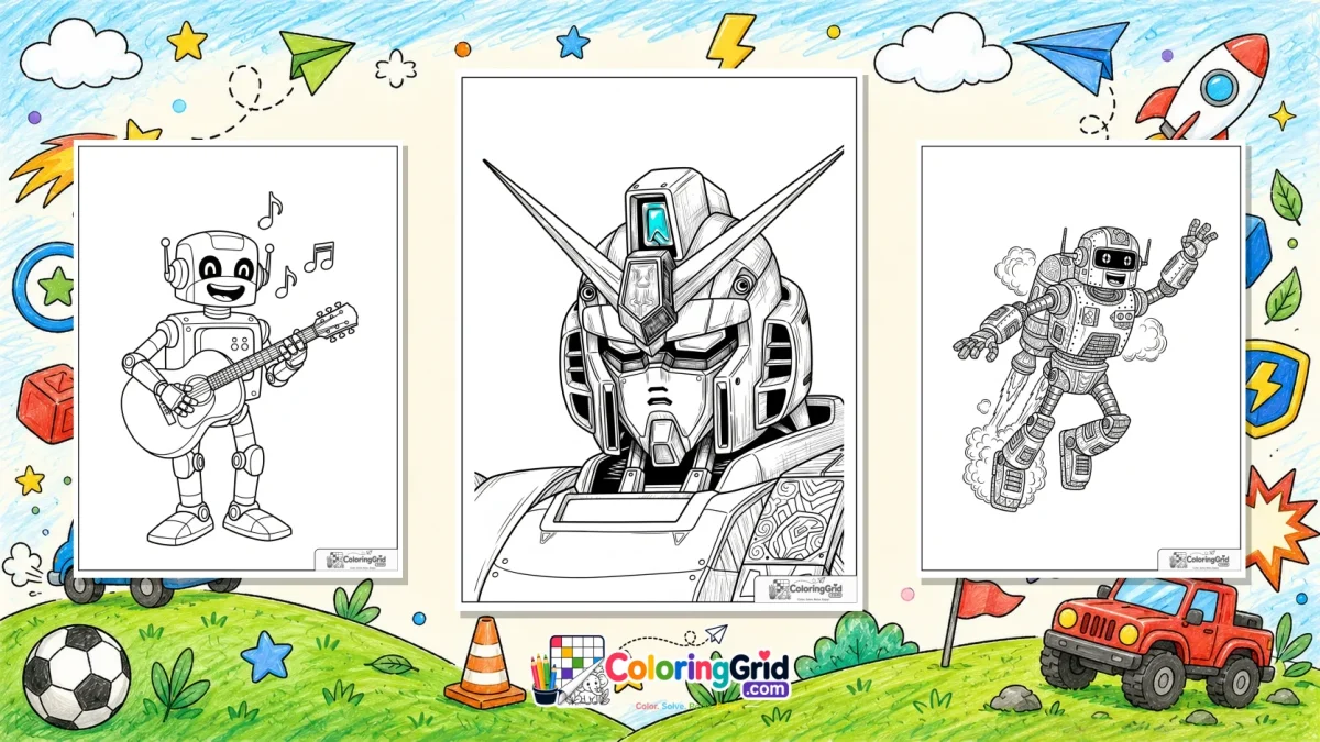 Robot Coloring Pages featured illustration for Robot Coloring Pages for Kids