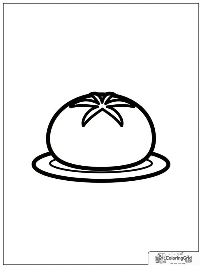 Round dinner roll for Bread Coloring Pages