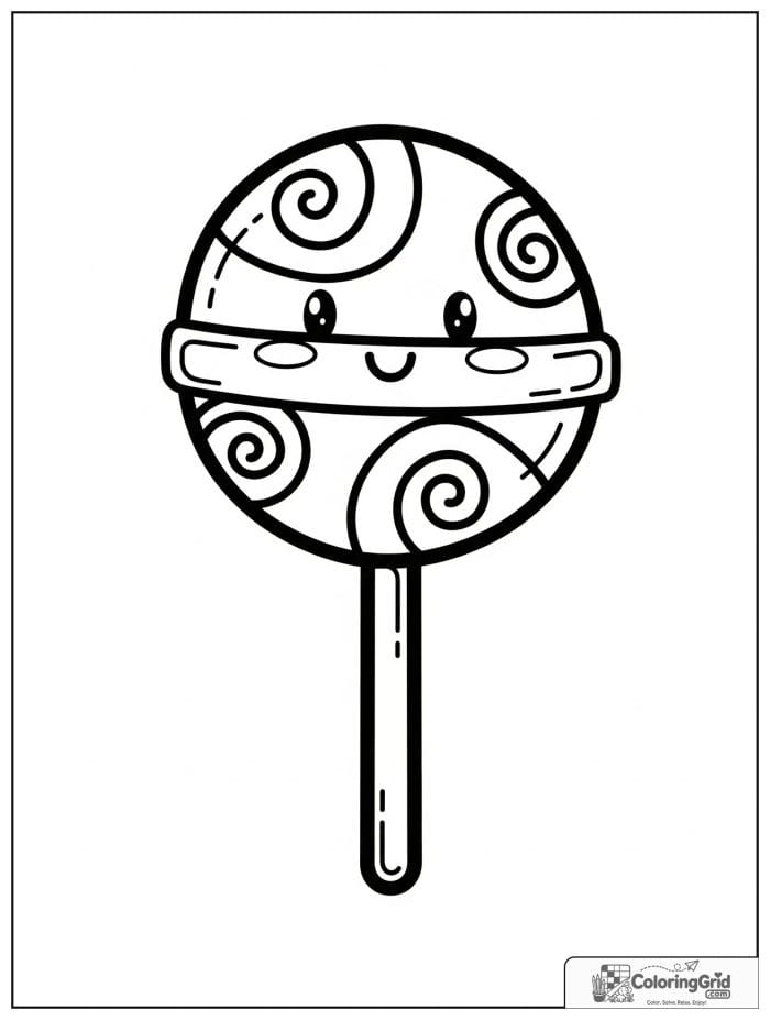 Round lollipop for Candy Coloring Pages