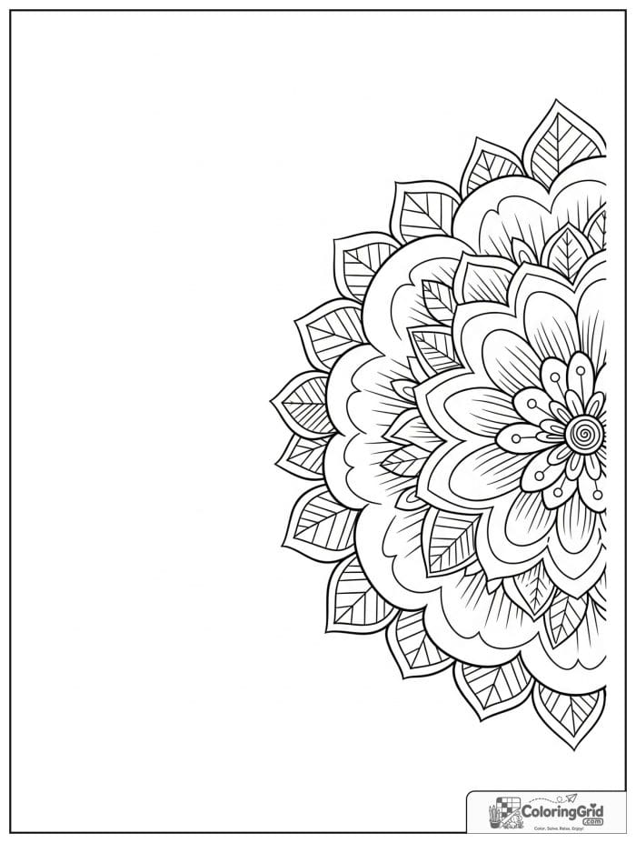 Flower mandala with scalloped floral edges and petal layers.