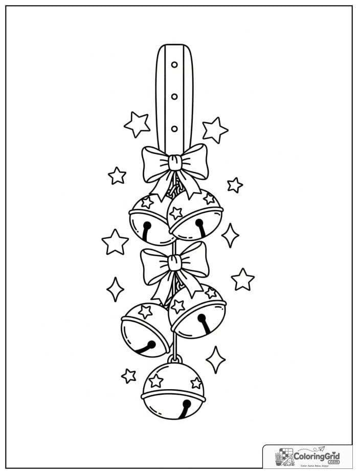 Sleigh bells attached to a strap with bows.
