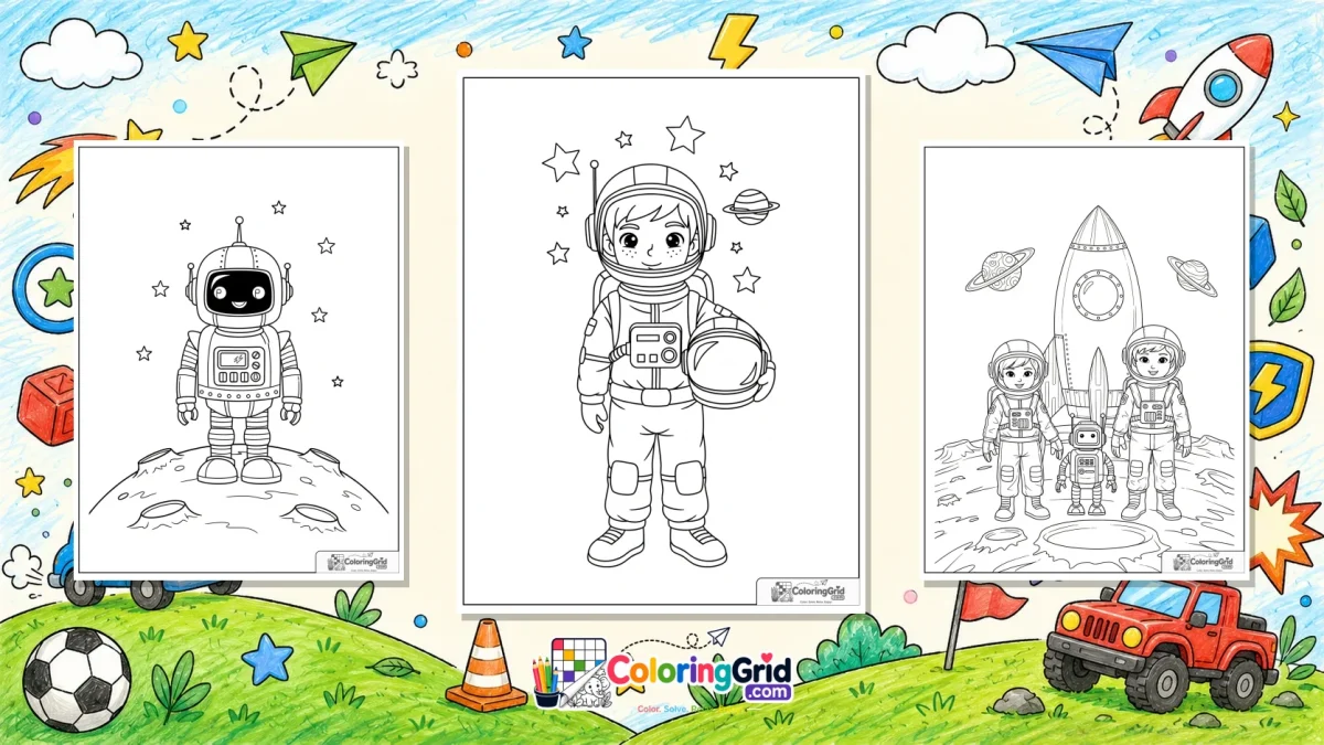 Space Coloring Pages featured illustration for Space Coloring Pages for Kids