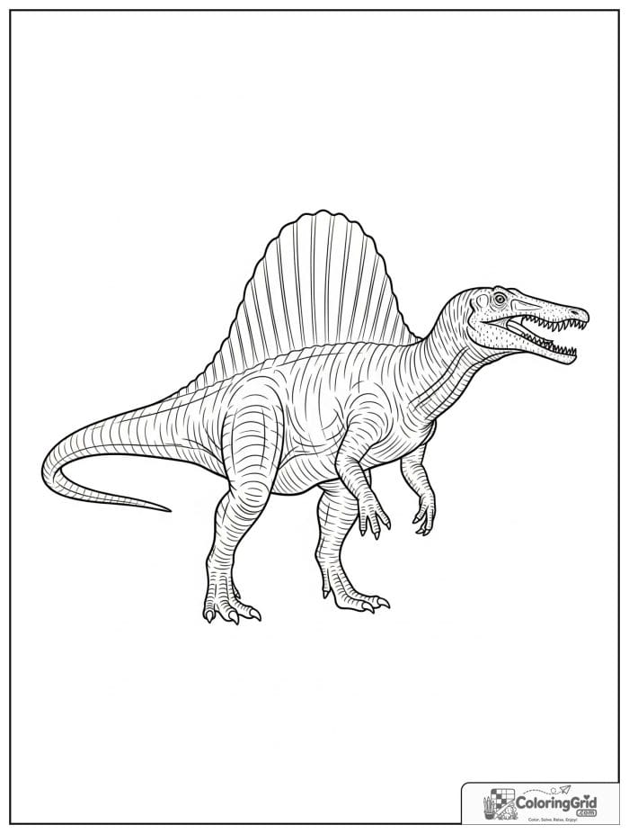 Spinosaurus profile study focusing on the snout and sail.
