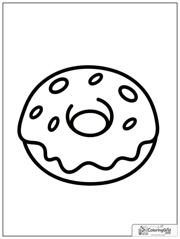 Simple sprinkle donut for Donut Coloring Pages