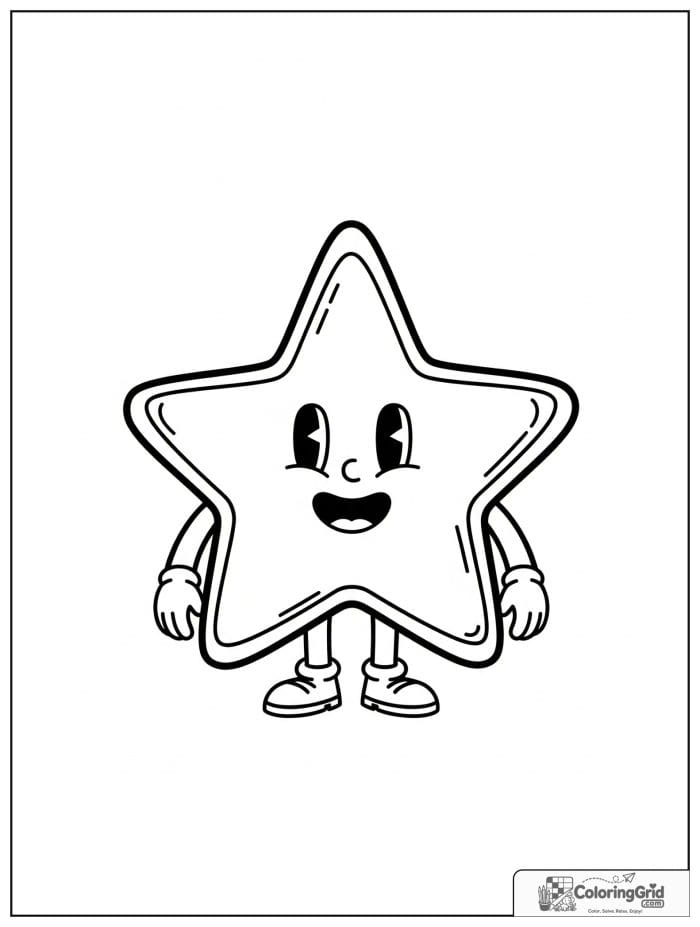 Star shaped candy character for Candy Coloring Pages