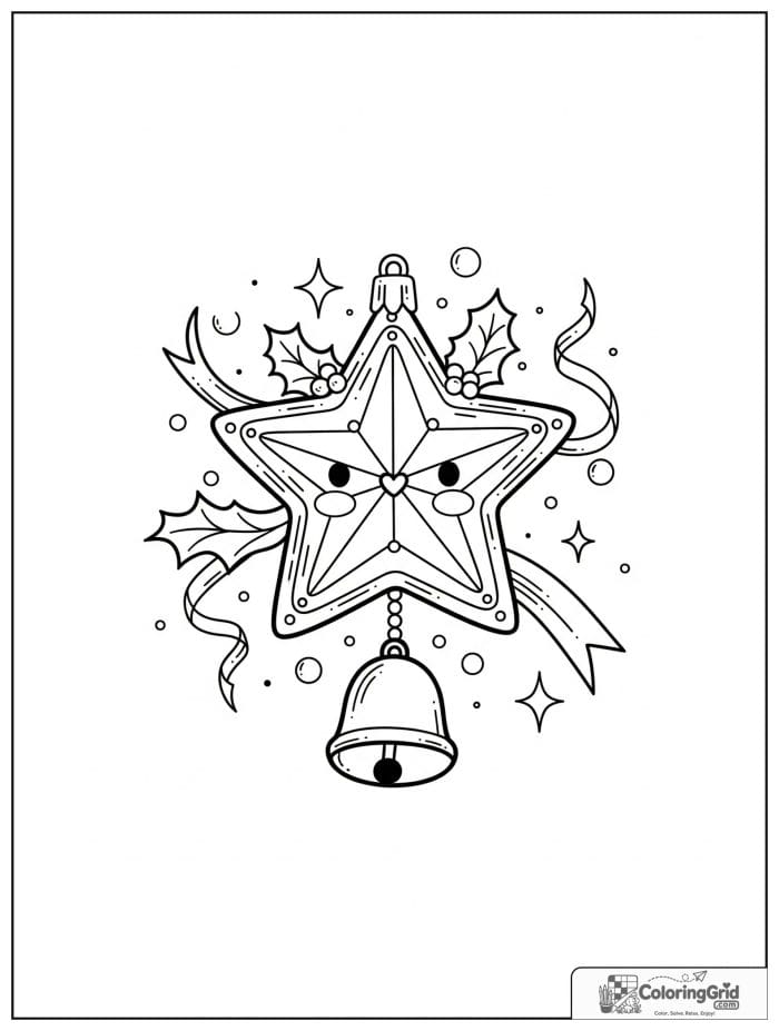Star ornament with a little bell hanging below.