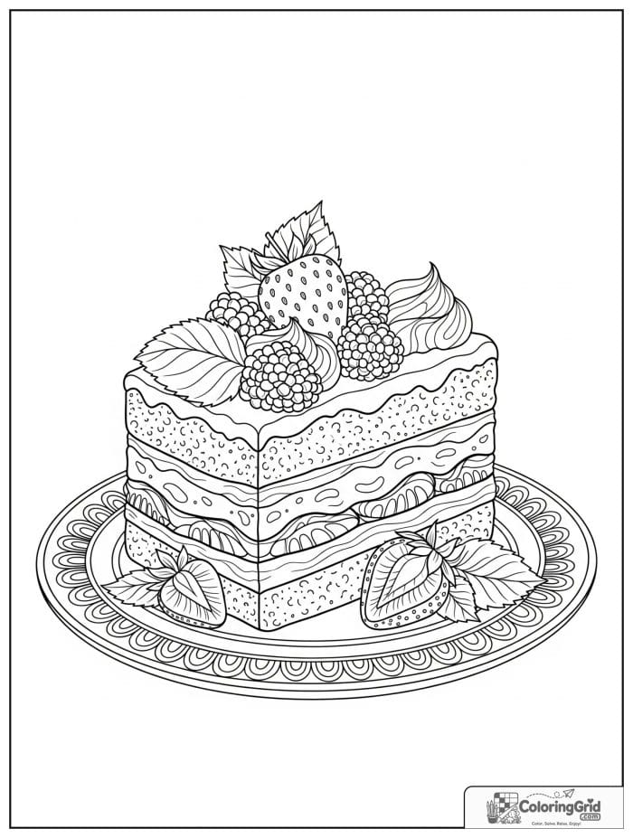 Strawberry shortcake for Cake Coloring Pages
