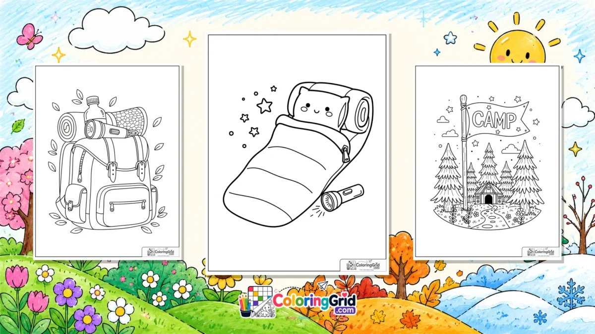 Summer Camp Coloring Pages featured illustration for Summer Camp Coloring Pages: Printable Tent, Lake, and Craft Sheets