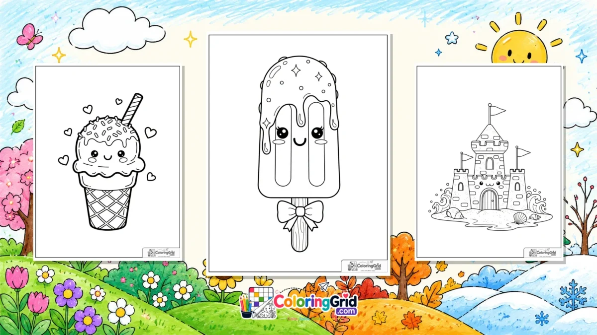 Summer Coloring Pages featured illustration for Summer Coloring Pages: Printable Beach, Sun, and Picnic Sheets