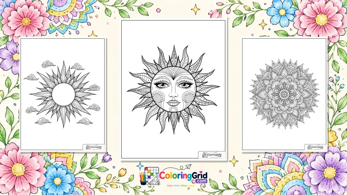 Sun Coloring Pages featured illustration for Sun Coloring Pages: Easy PDF and JPG Printables