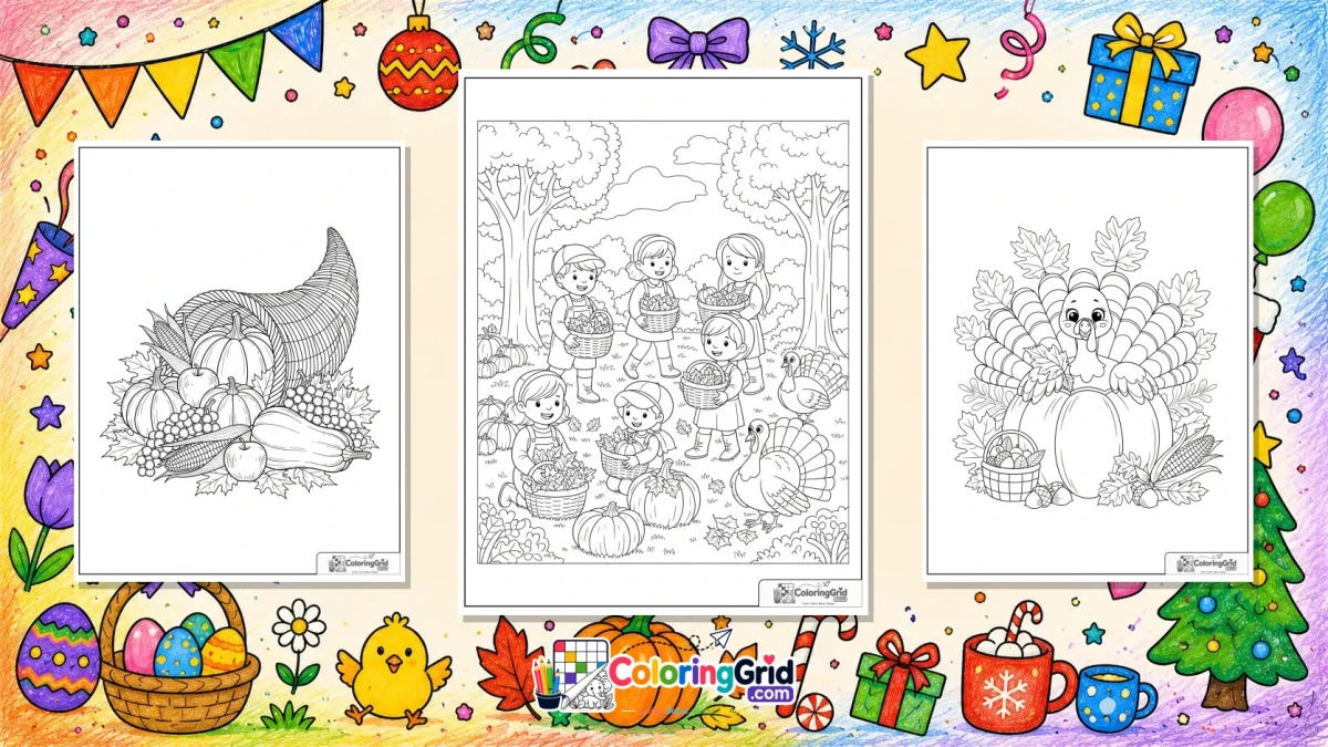 Thanksgiving Coloring Pages - Thanksgiving Coloring Pages: Printable Pages for Kids featured image