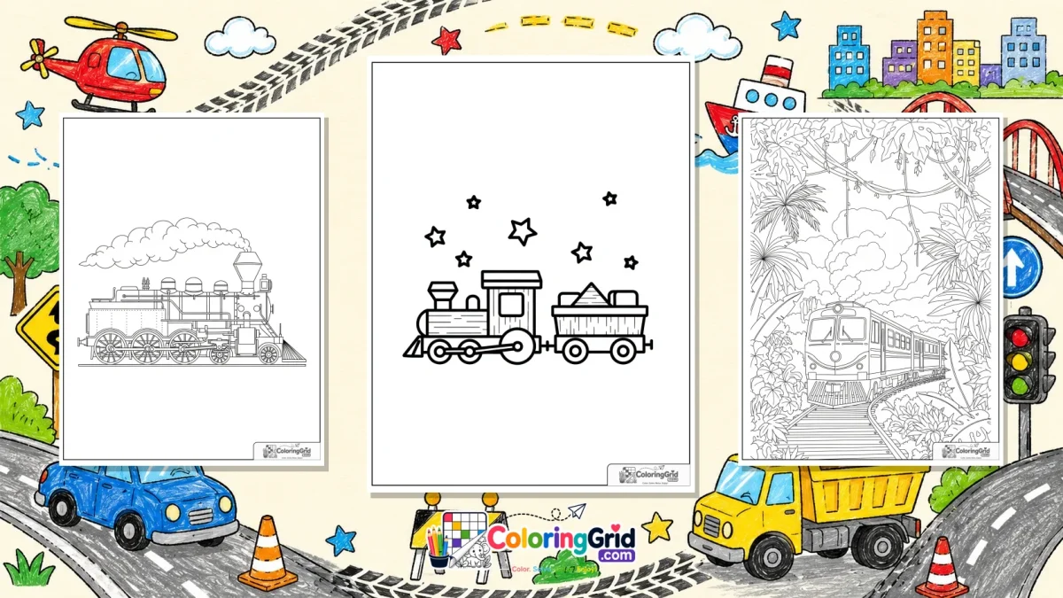 Train Coloring Pages - Train Coloring Pages: Easy PDF and JPG Printables featured image