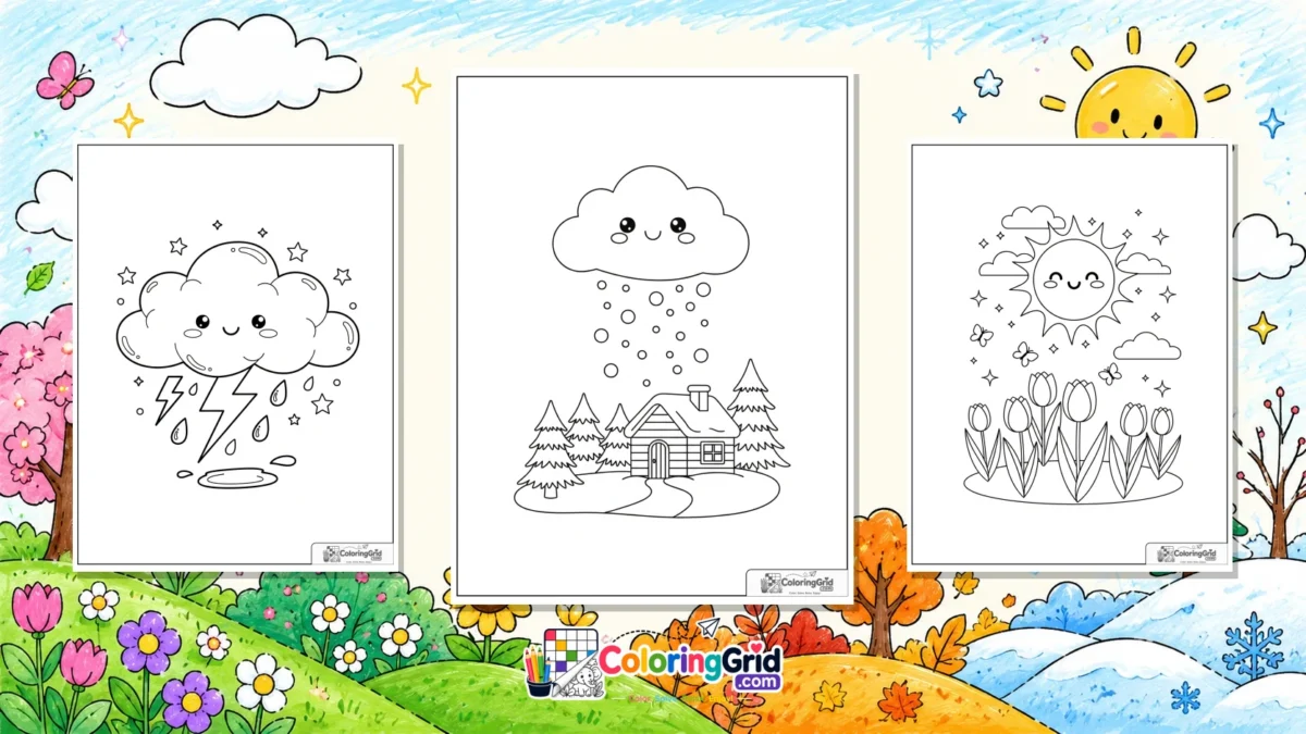 Weather Coloring Pages for Seasons featured illustration for Weather Coloring Pages for Seasons: Printable Forecast Sheets