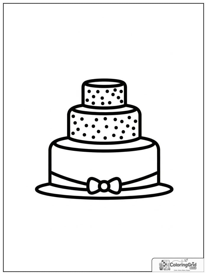 Simple wedding cake for Cake Coloring Pages