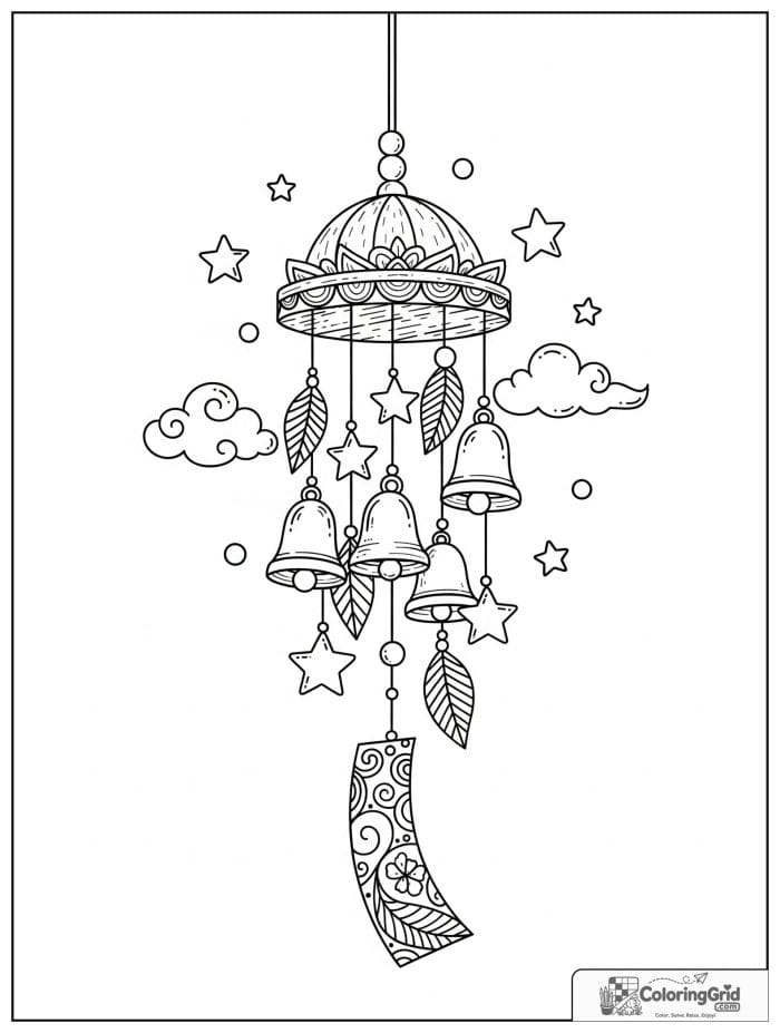 Cute wind chime with hanging bells.