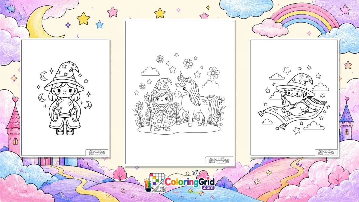 Wizard Coloring Pages featured illustration for Wizard Coloring Pages: Printable Wizard Pages