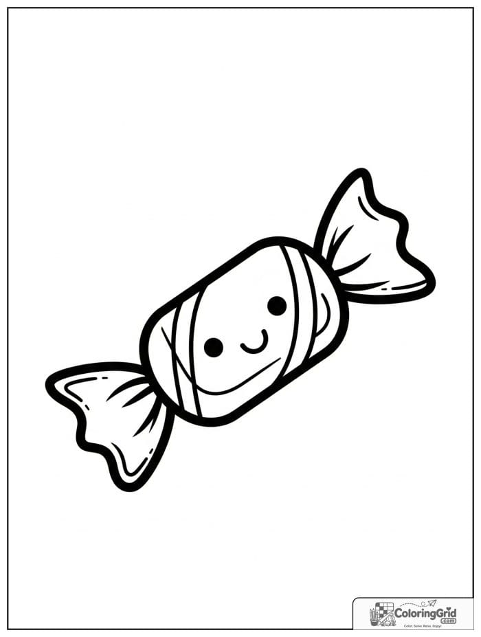 Wrapped toffee candy for Candy Coloring Pages